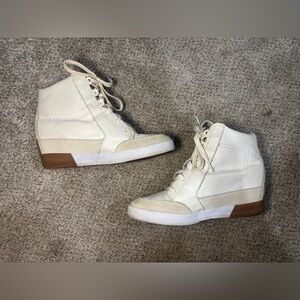 Sorel Out N About Sea Salt Gum 2 Women's Wedge Lace Up Bootie  Shoes Size 8.5